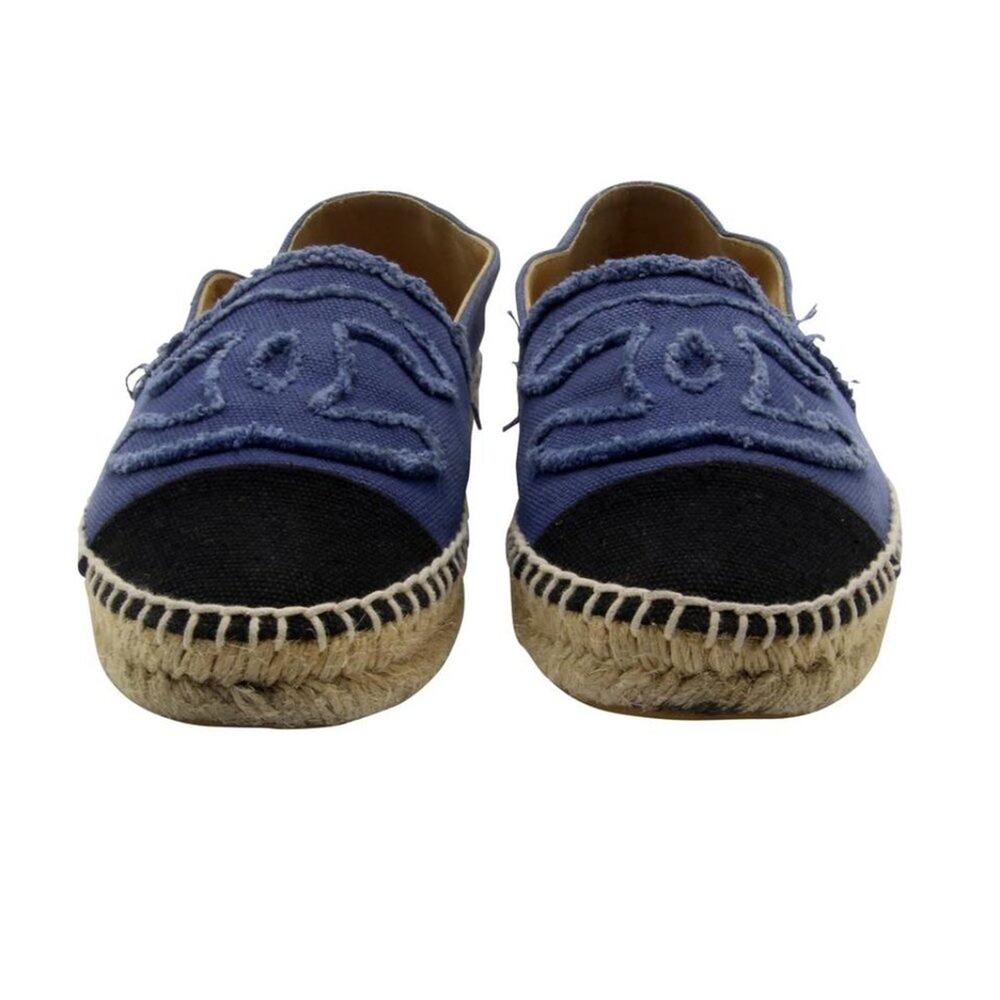 Chanel Espadrille 37 Quilted Linen CC Flats CC-1217P-0005 - Picture 3 of 10